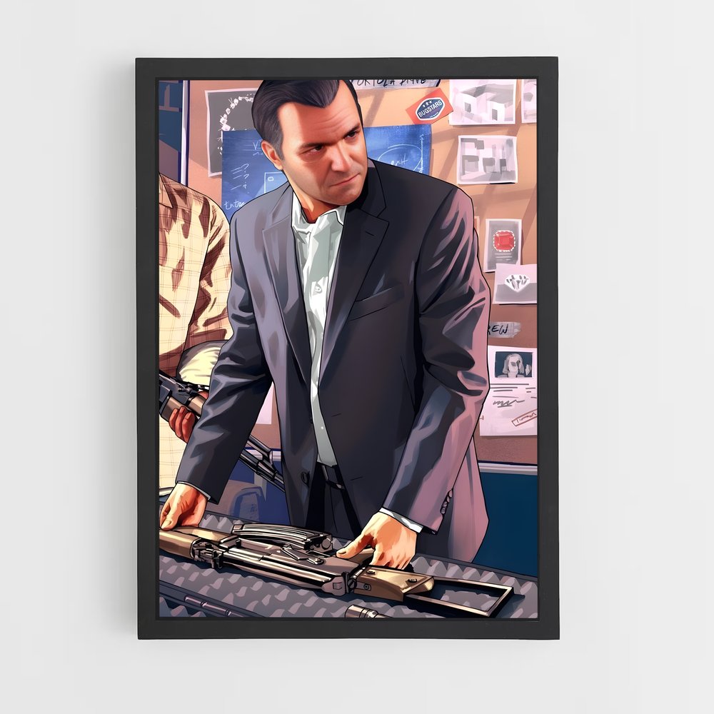 Poster Michael le Stratège – affiche GTA V (vue 2)